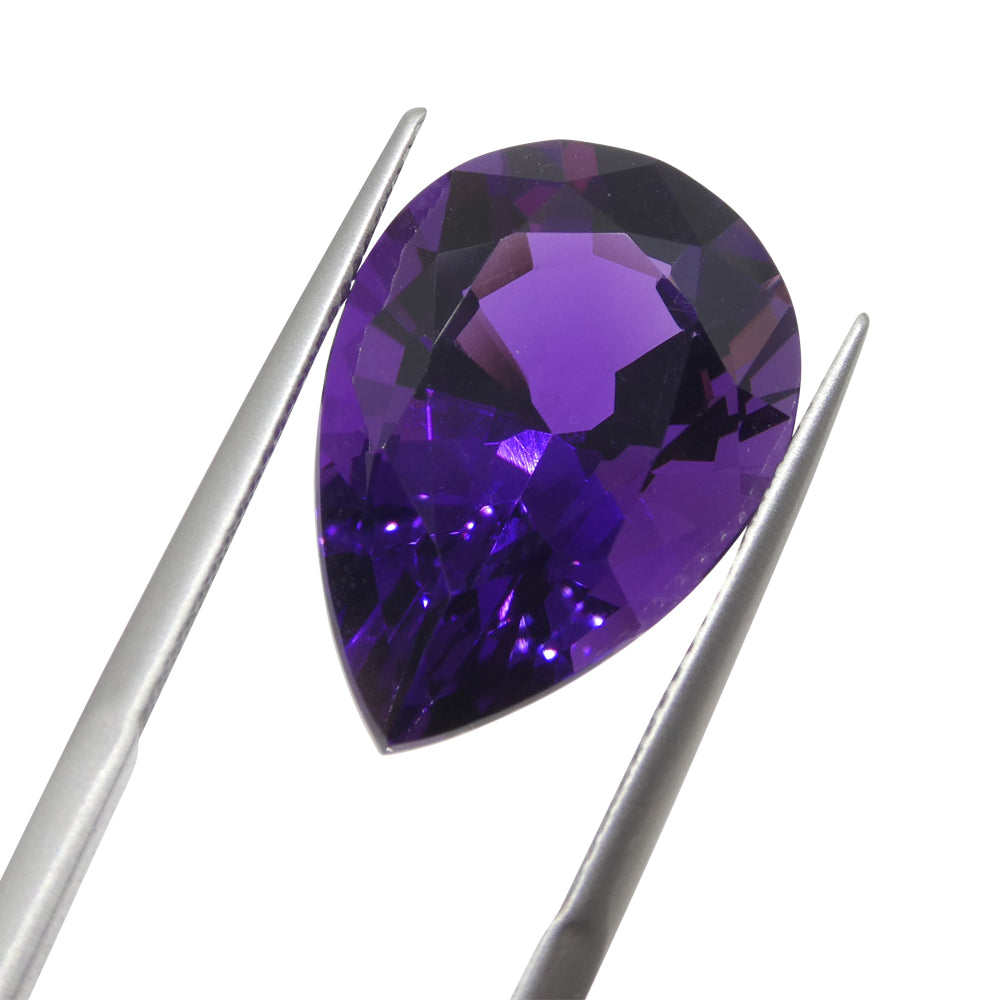 11.99ct Pear Purple Amethyst from Uruguay - Skyjems Wholesale Gemstones