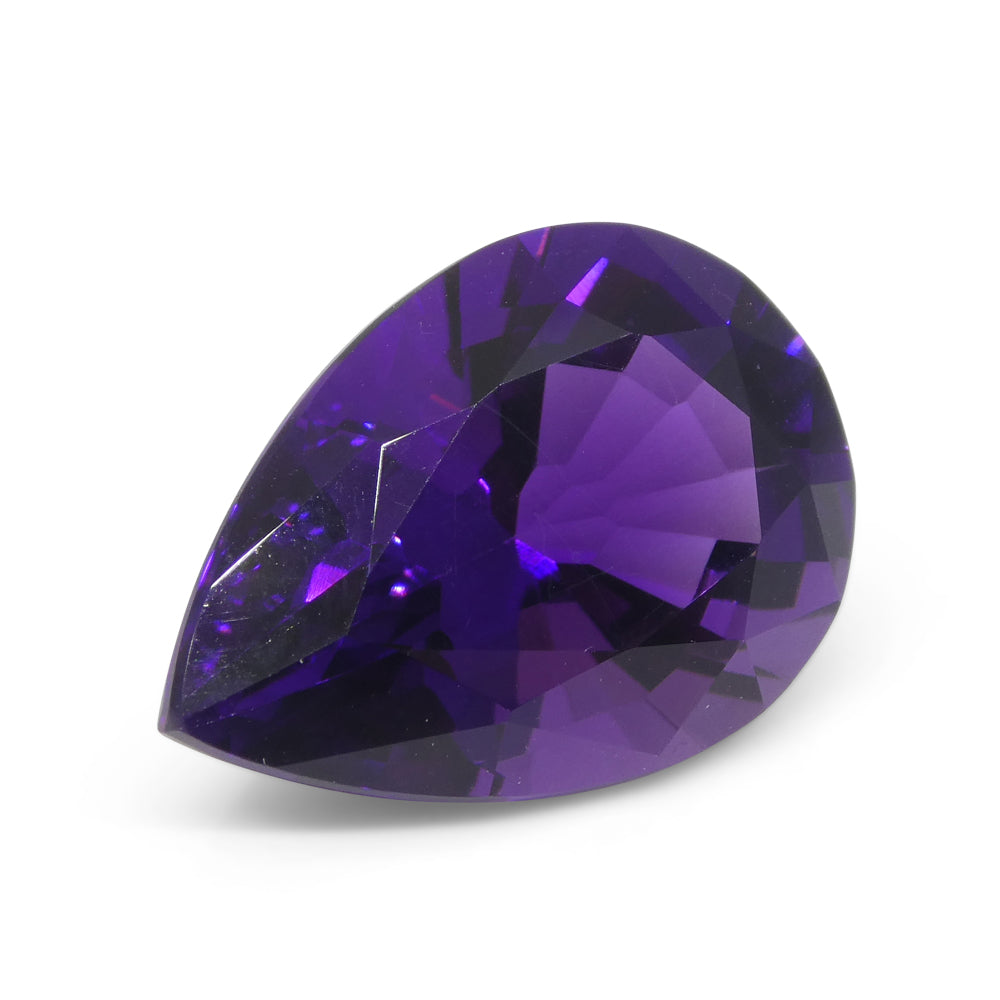11.99ct Pear Purple Amethyst from Uruguay, premium unheated gemstone by SkyJems, Canadian gem specialists since 1967