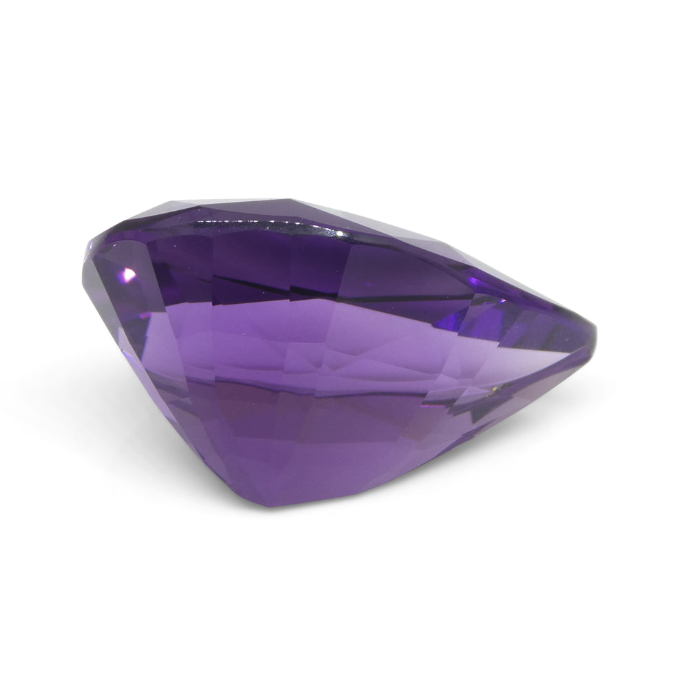 26.11 carat pear-cut purple amethyst from Uruguay, premium quality gemstone by SkyJems Canadian gem specialists