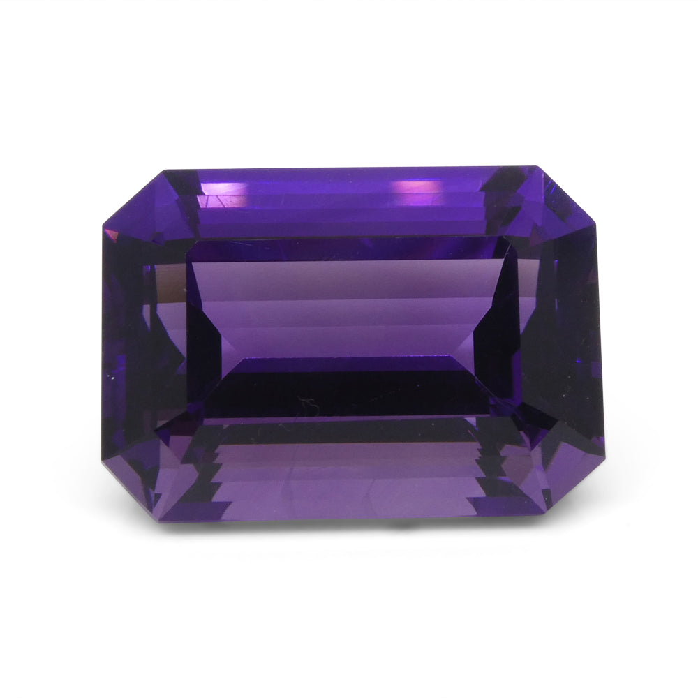 29.21ct Purple Amethyst from Uruguay, emerald cut gemstone by SkyJems, premium Canadian colored stone collection