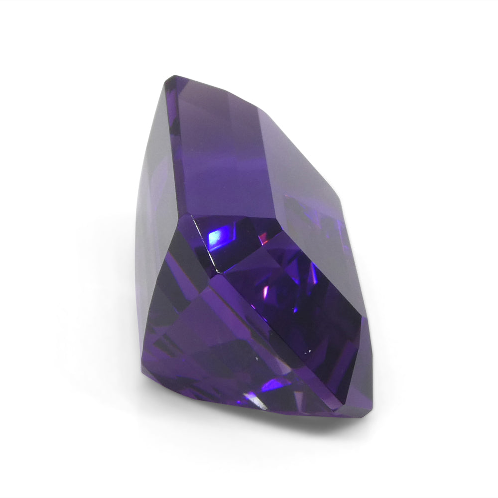 29.21ct Purple Amethyst from Uruguay, emerald cut gemstone by SkyJems, premium large-carat step-cut quartz