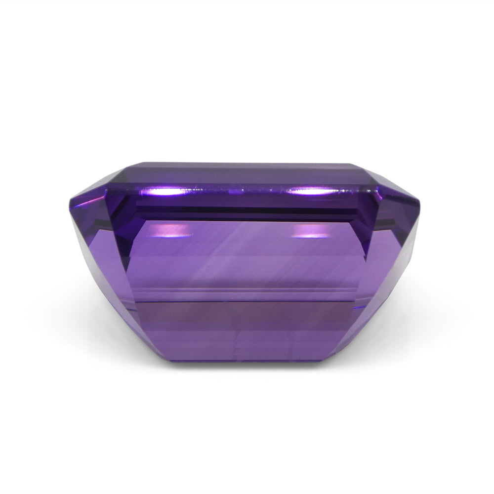 29.21ct Purple Amethyst from Uruguay, emerald cut gemstone by SkyJems, premium large-carat step-cut quartz