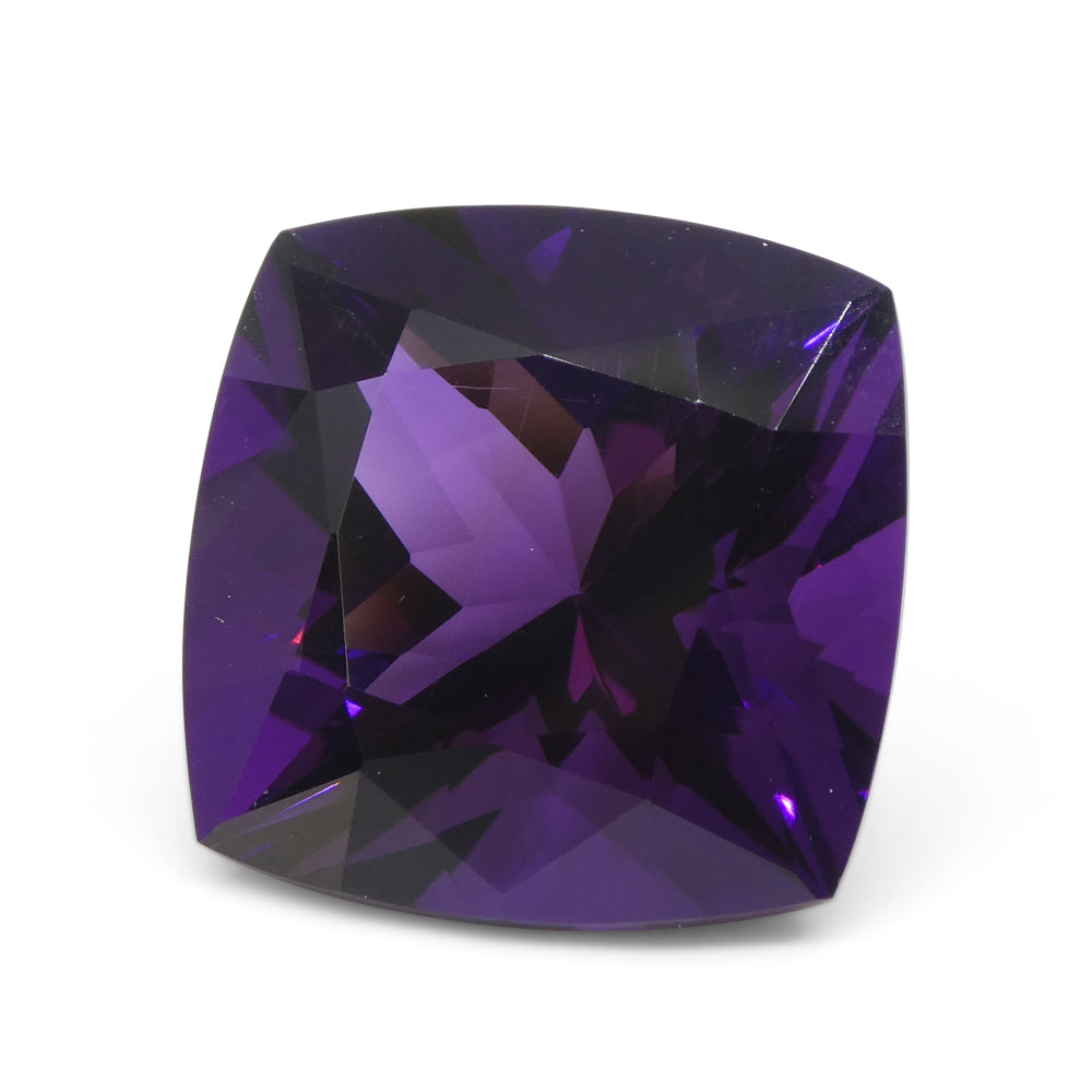 21.81ct Square Cushion Purple Amethyst from Uruguay - Skyjems Wholesale Gemstones