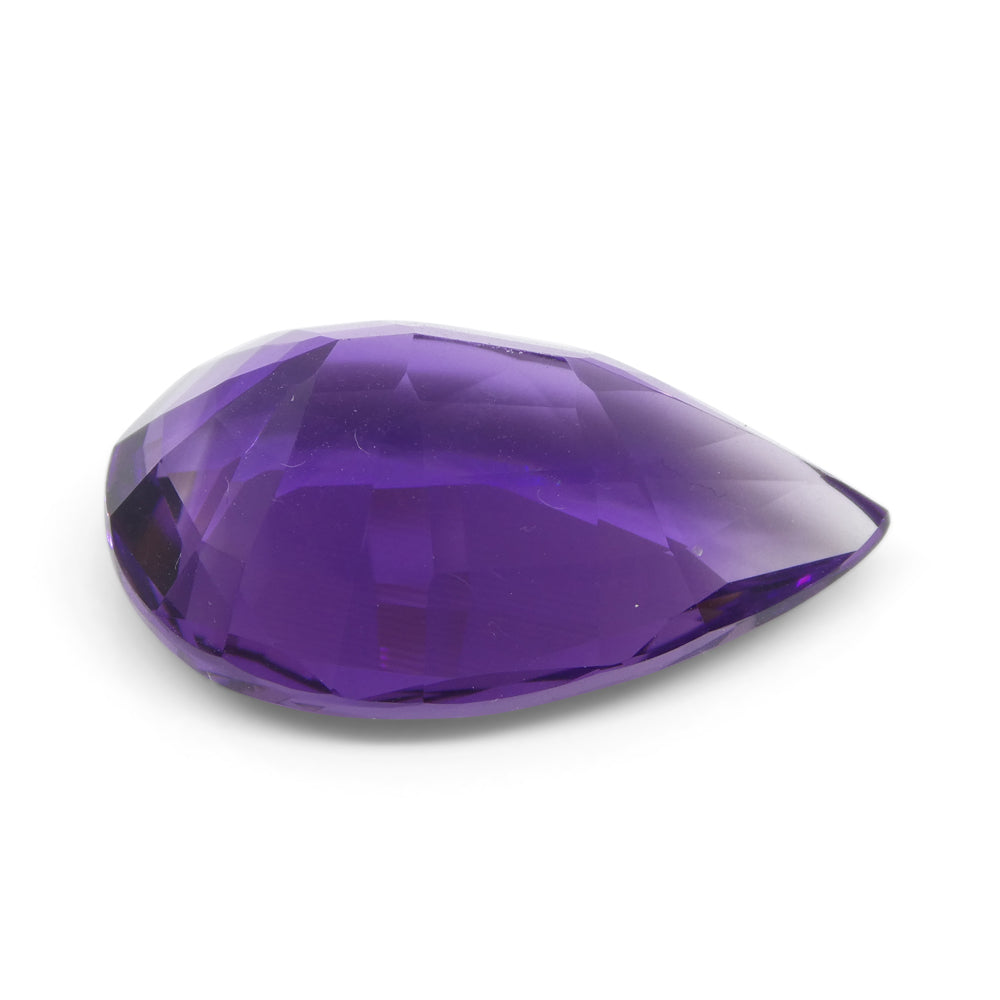 22.11 carat pear-cut purple Amethyst from Uruguay, premium quality gemstone by SkyJems Canadian gem specialists
