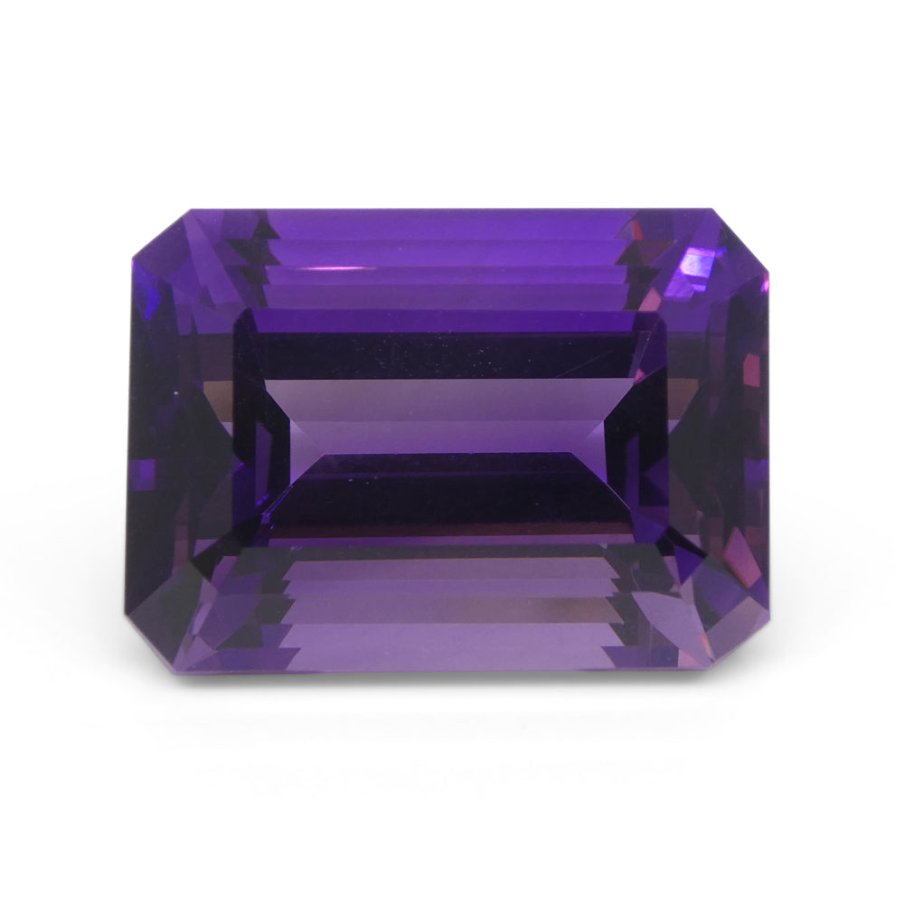 33.29 carat purple Uruguayan amethyst, emerald-cut gemstone from SkyJems' premium loose stone collection