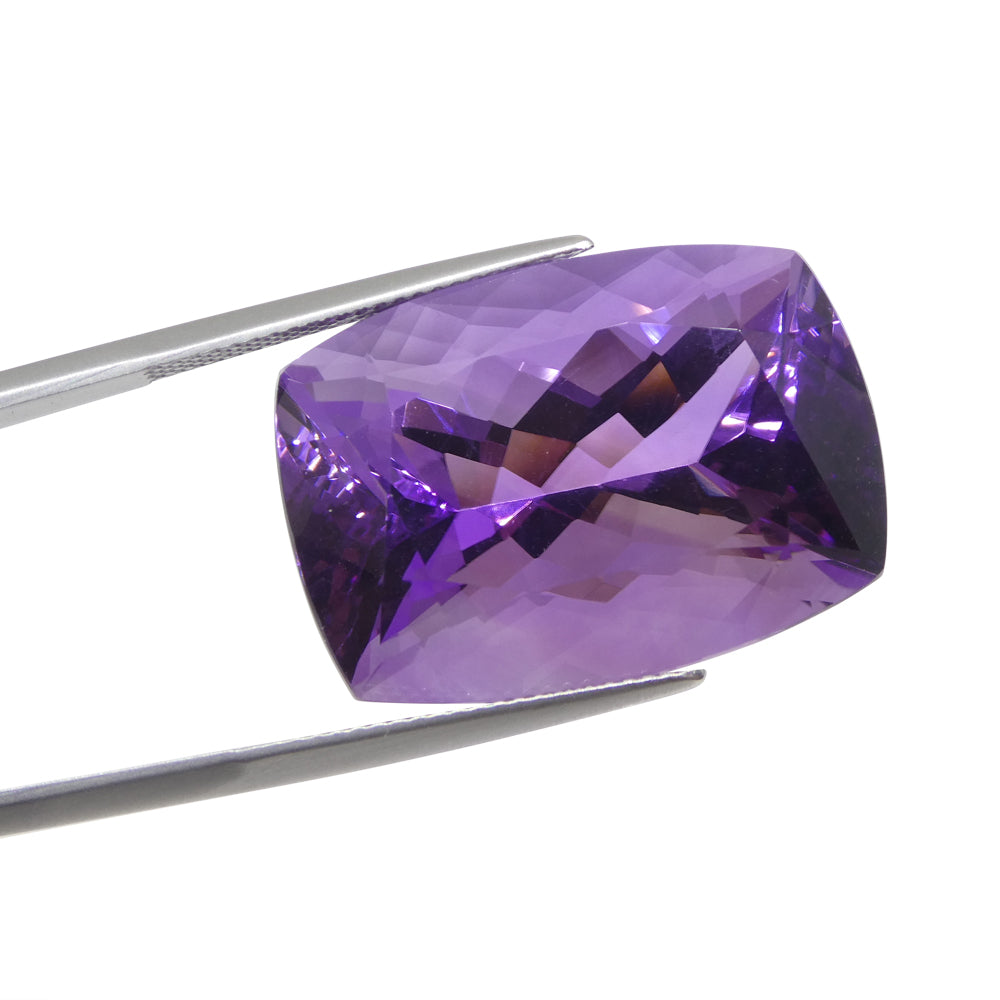 41.54 carat purple cushion-cut Uruguayan amethyst gemstone from SkyJems, premium large-scale collector's specimen
