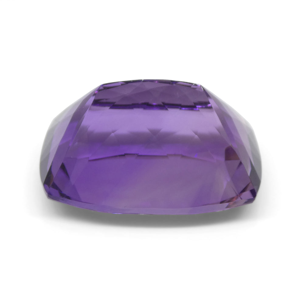 41.54 carat purple cushion-cut Uruguayan amethyst gemstone from SkyJems, premium unheated quartz with rich color and exceptio