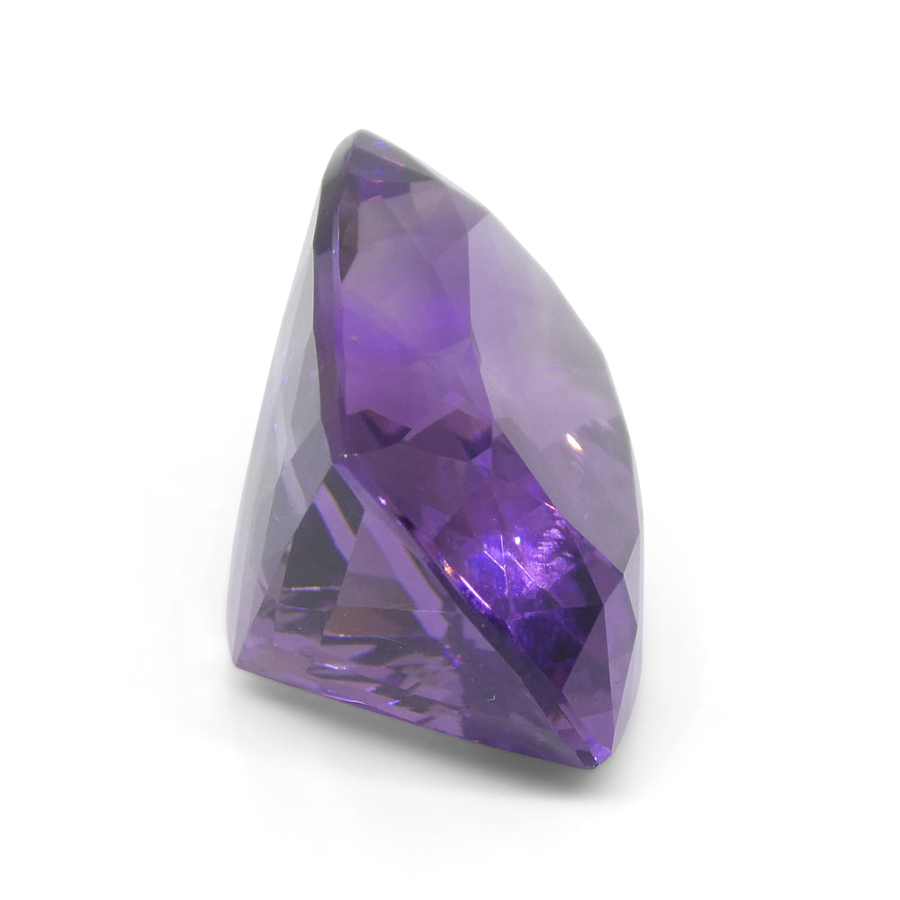 41.54 carat purple cushion-cut Uruguayan amethyst gemstone from SkyJems, premium unheated quartz with rich color and exceptio
