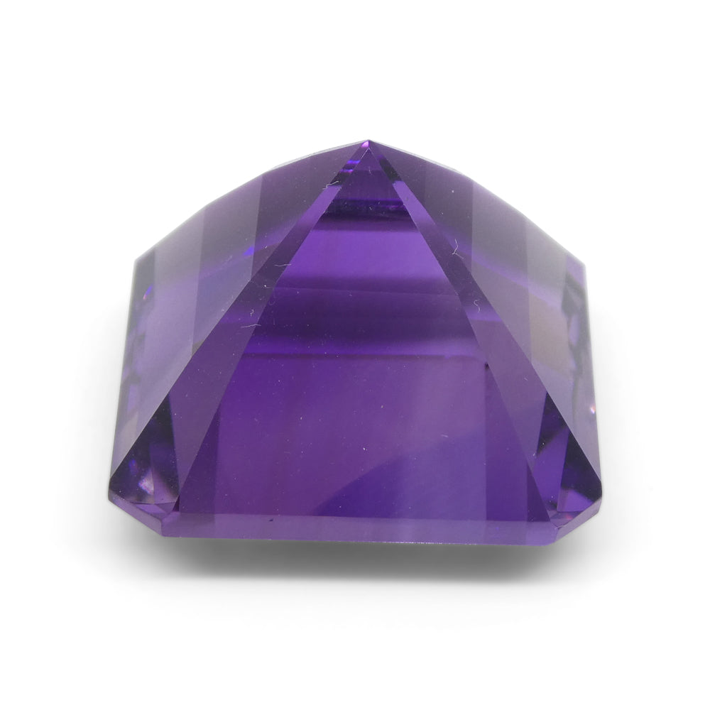 28.09ct Purple Amethyst from Uruguay, Cut Corner Square Step Cut gemstone by SkyJems, premium Canadian colored gem specialist