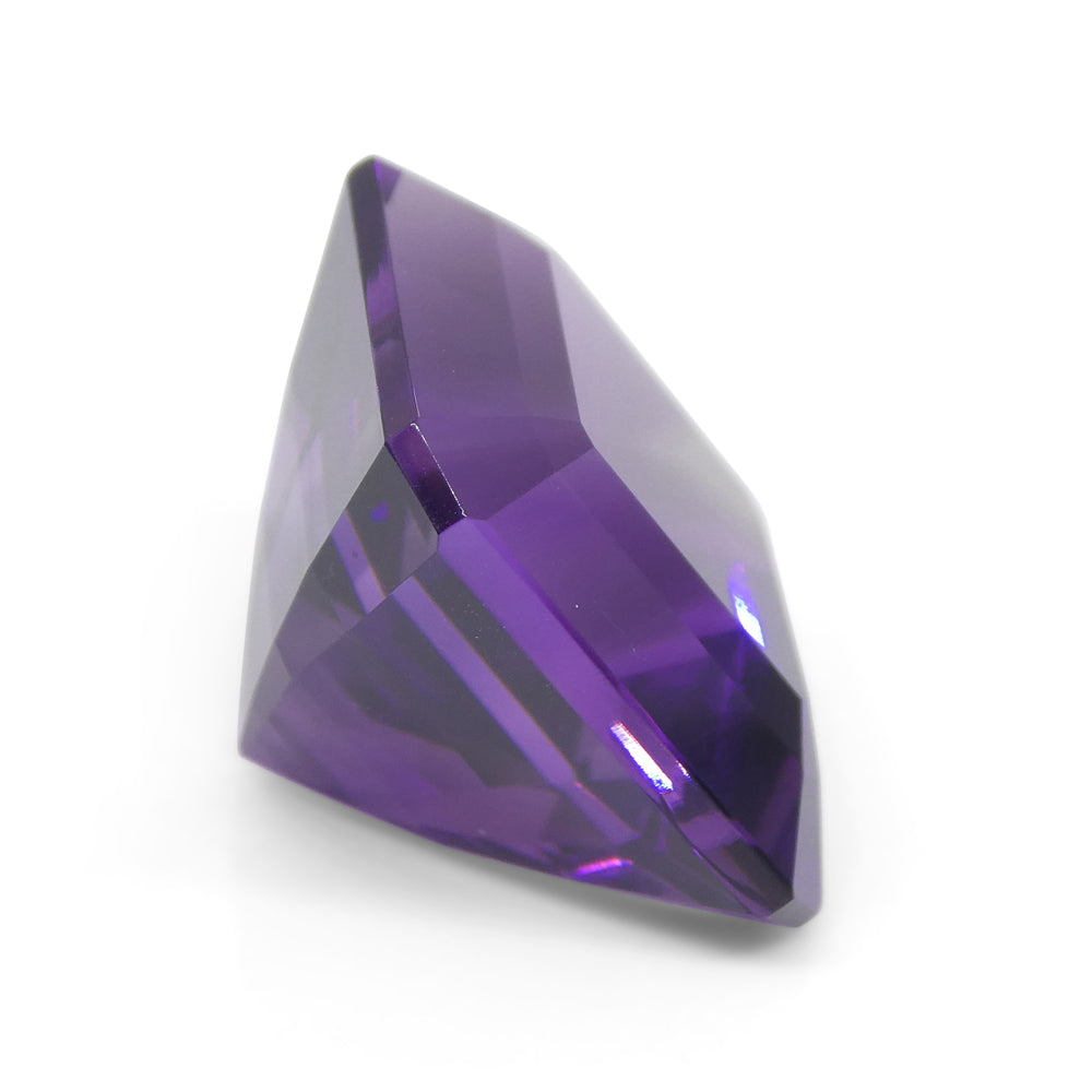 28.09ct Purple Amethyst from Uruguay, Cut Corner Square Step Cut gemstone by SkyJems Canadian gem specialists