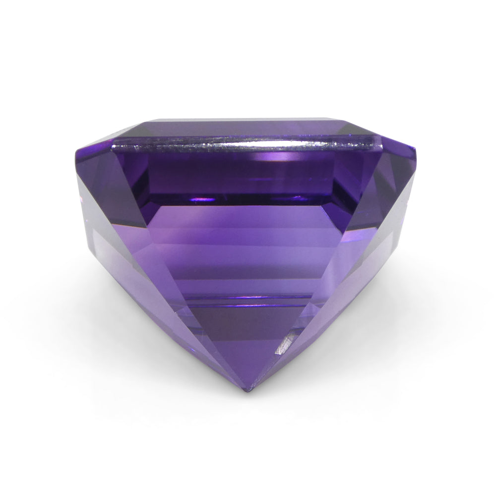 28.09ct Purple Amethyst from Uruguay, Cut Corner Square Step Cut gemstone by SkyJems, premium Canadian colored gem specialist