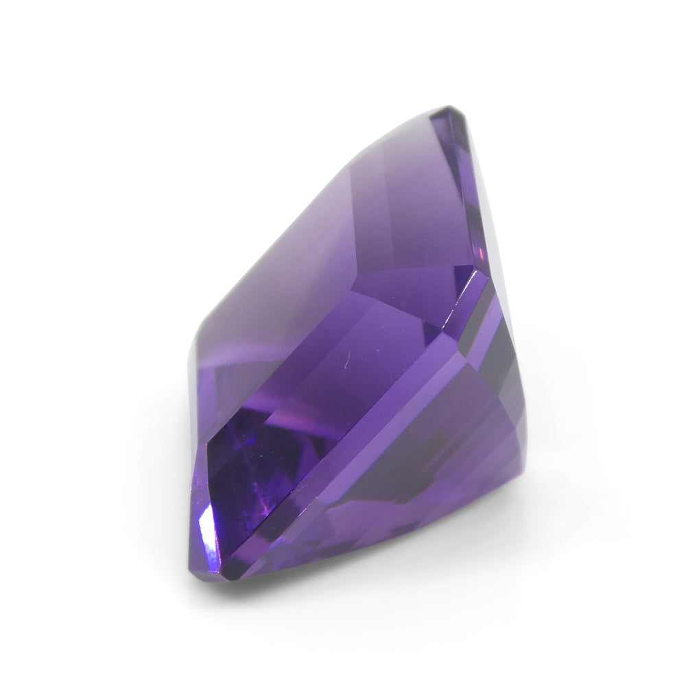 28.09ct Purple Amethyst from Uruguay, Cut Corner Square Step Cut gemstone by SkyJems Canadian gem specialists