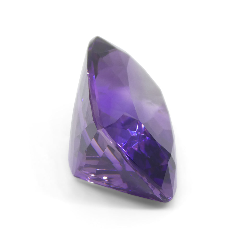 34.5 carat purple Uruguayan amethyst emerald cut gemstone, premium quality from SkyJems Canadian gem specialists