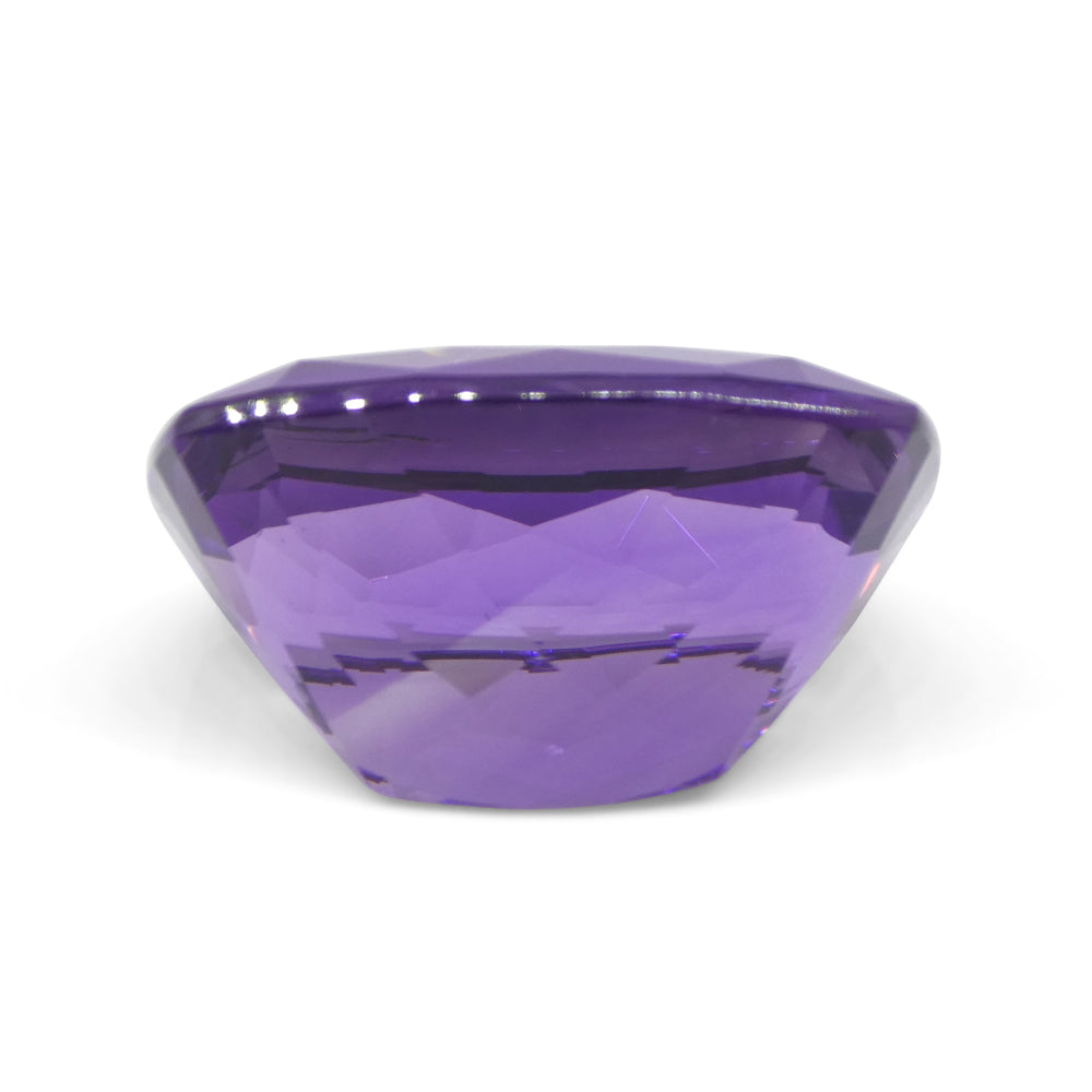 34.5 carat purple Uruguayan amethyst emerald-cut gemstone from SkyJems, premium unheated quartz with rich color and exception