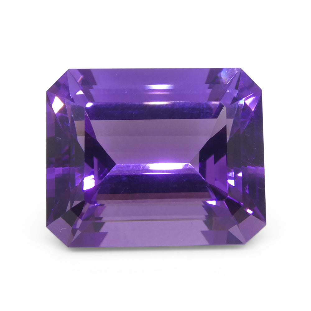 32.19ct Emerald Cut Purple Amethyst from Uruguay - Skyjems Wholesale Gemstones