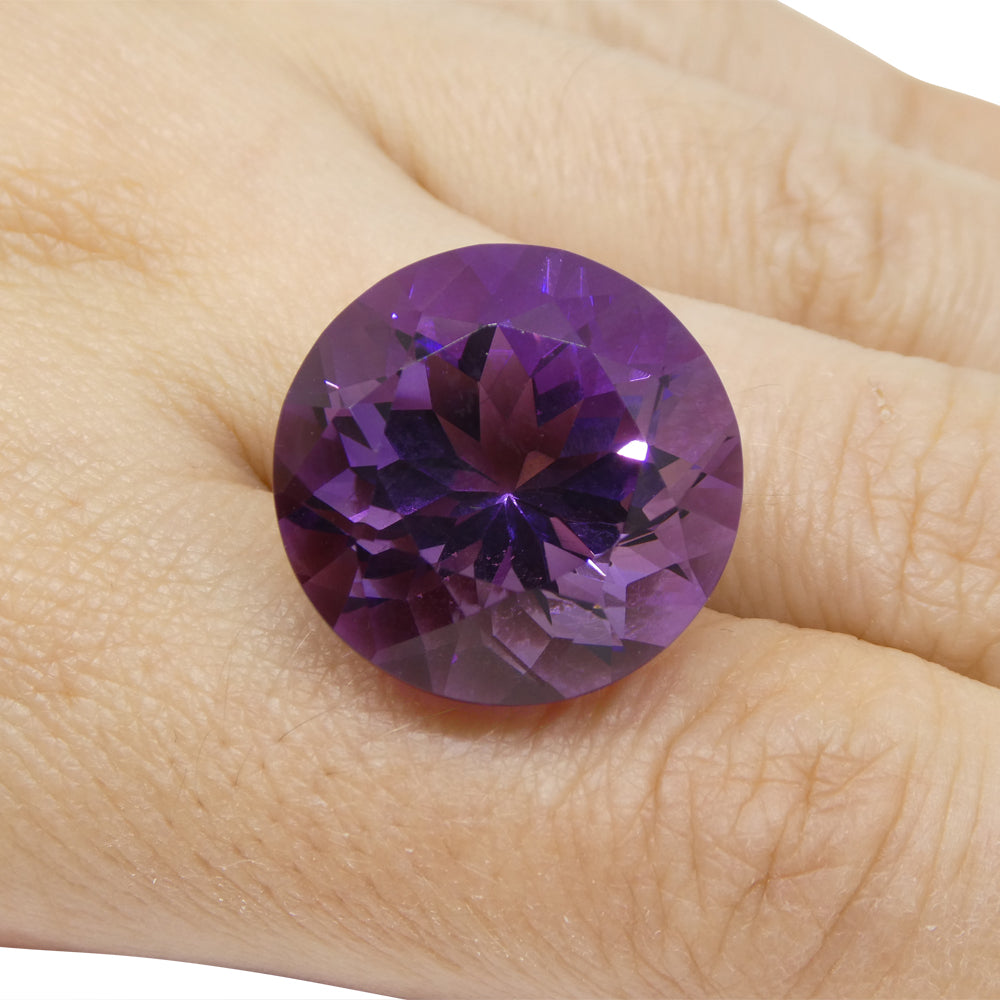 24.08ct Round Purple Amethyst from Uruguay - Skyjems Wholesale Gemstones