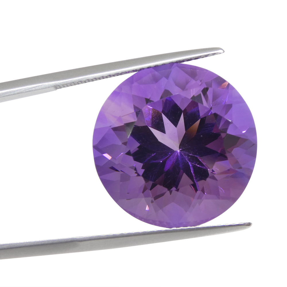 24.08ct Round Purple Amethyst from Uruguay - Skyjems Wholesale Gemstones