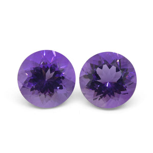 18.94ct Pair Round Purple Amethyst from Uruguay - Skyjems Wholesale Gemstones