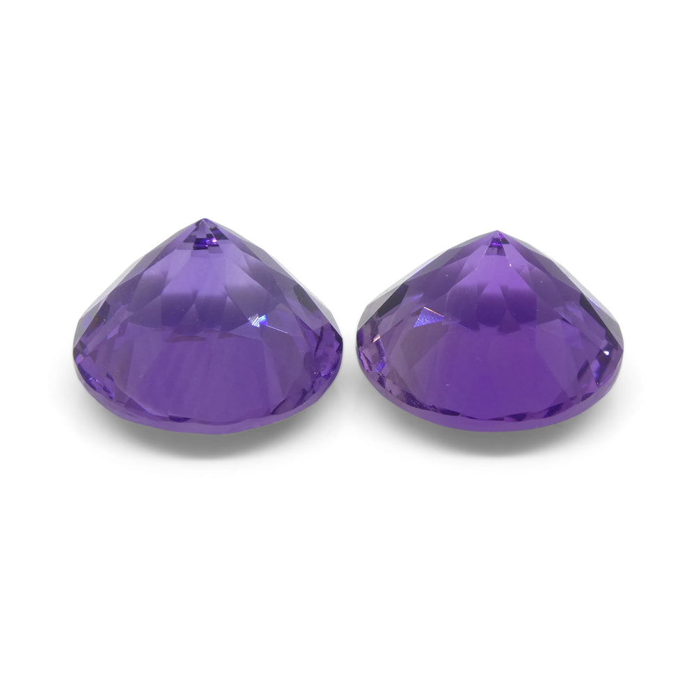 18.94ct Pair Round Purple Amethyst from Uruguay - Skyjems Wholesale Gemstones