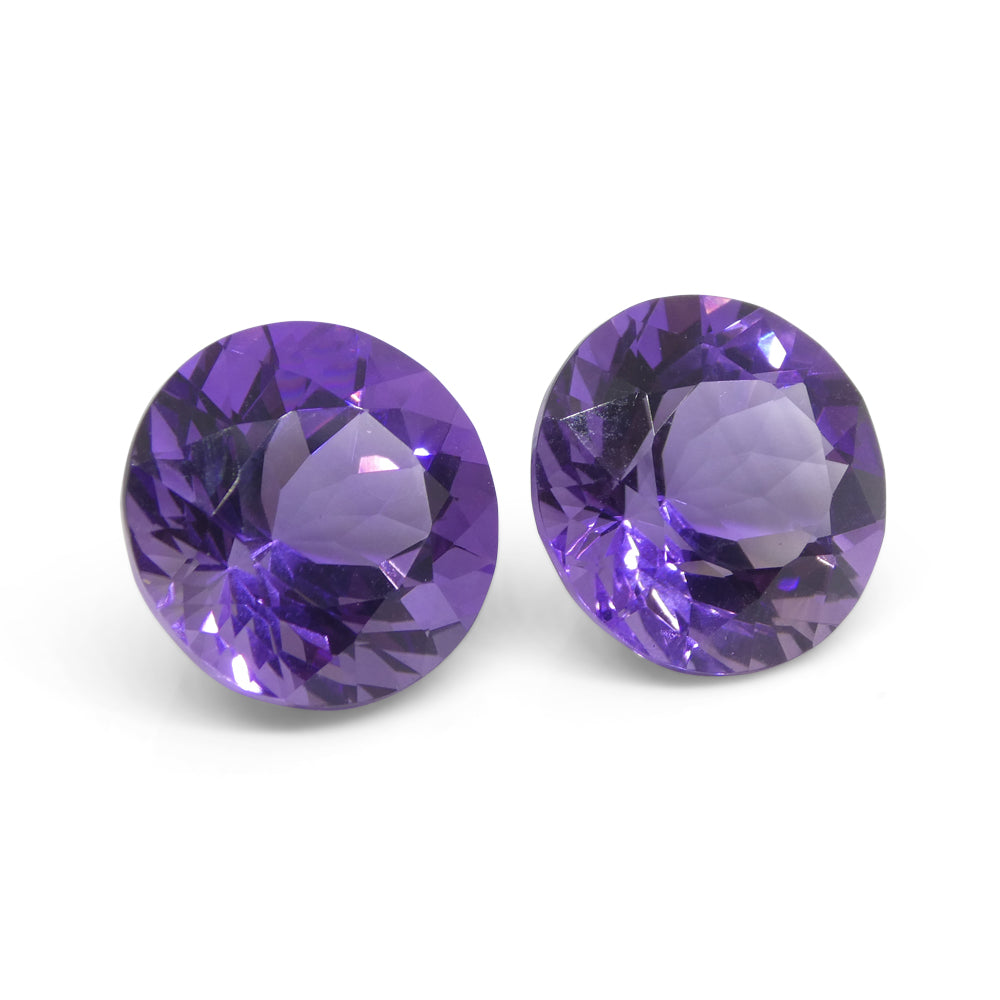 18.94ct Pair Round Purple Amethyst from Uruguay - Skyjems Wholesale Gemstones