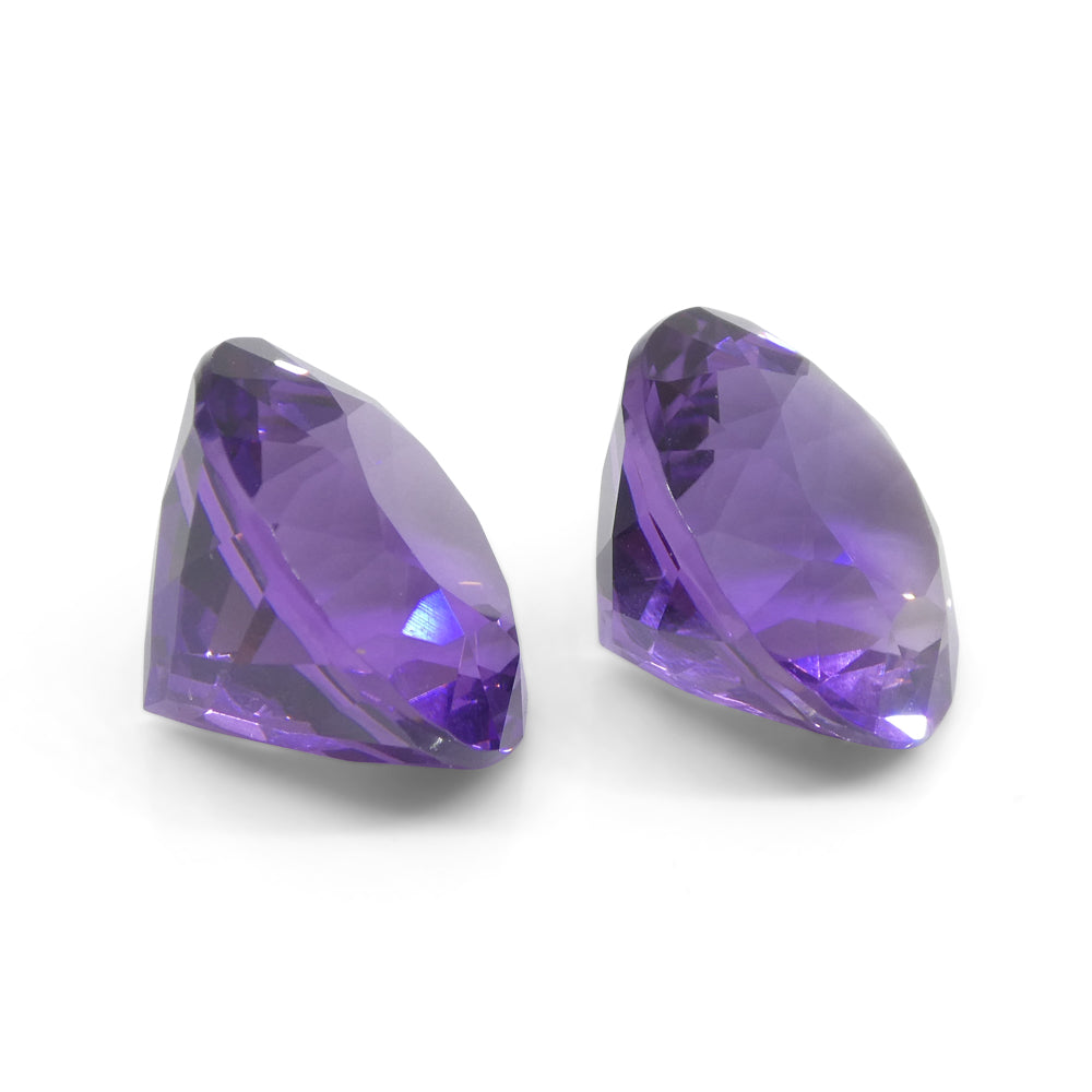 18.94ct Pair Round Purple Amethyst from Uruguay - Skyjems Wholesale Gemstones