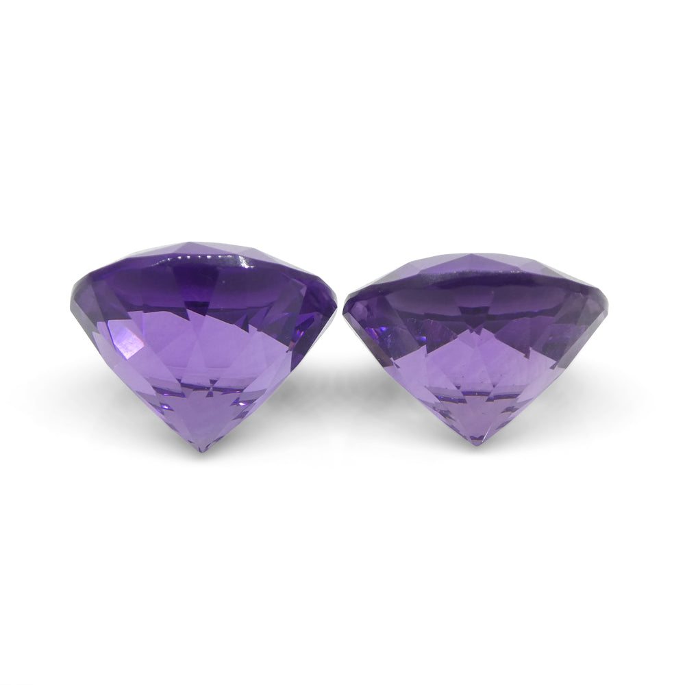 18.94ct Pair Round Purple Amethyst from Uruguay - Skyjems Wholesale Gemstones