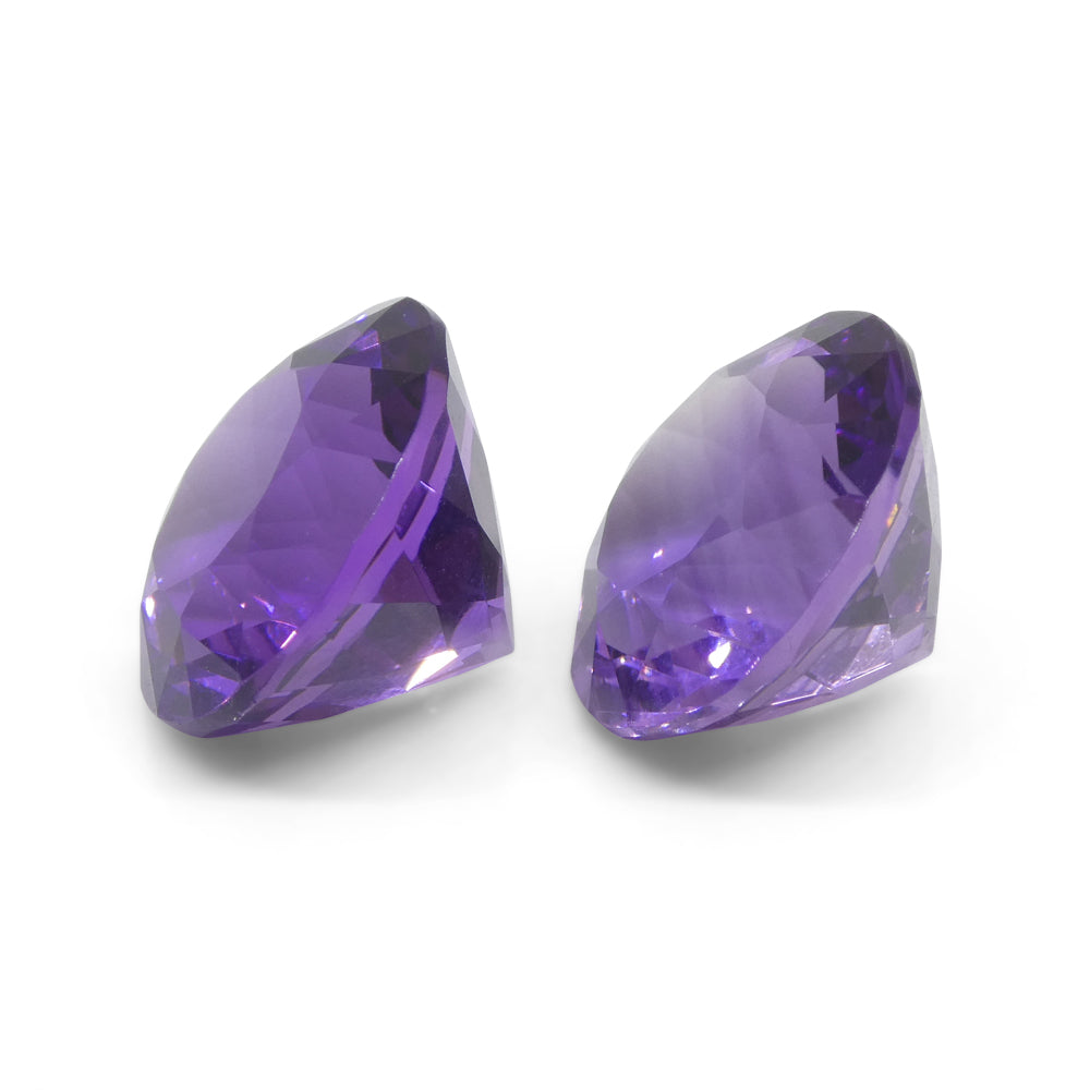 18.94ct Pair Round Purple Amethyst from Uruguay - Skyjems Wholesale Gemstones