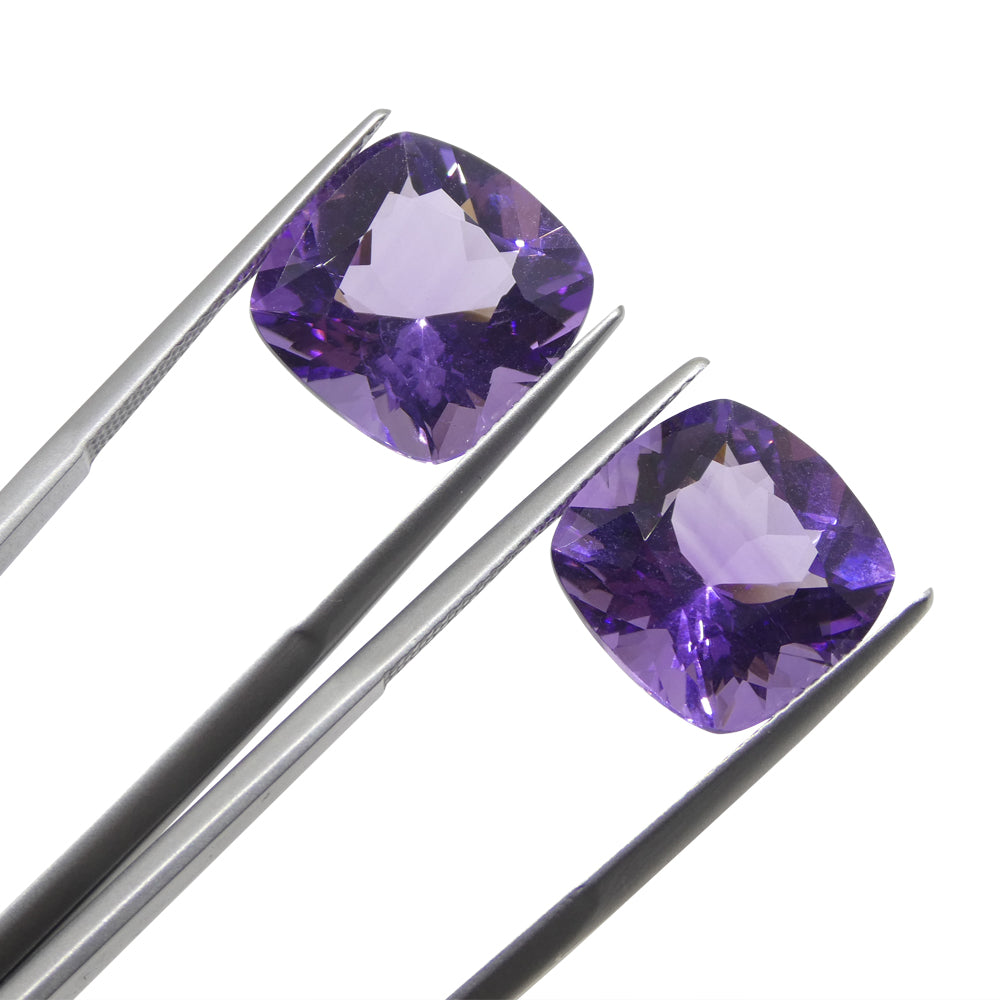 Amethyst 16.46 cts 13.11 x 13.11 x 8.55 mm / 13.08 x 13.14 x 8.95 Square Cushion Purple  $420