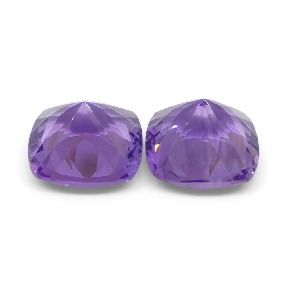 16.46ct Pair Square Cushion Purple Amethyst from Uruguay - Skyjems Wholesale Gemstones