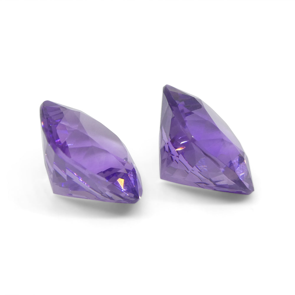 16.46ct Pair Square Cushion Purple Amethyst from Uruguay - Skyjems Wholesale Gemstones