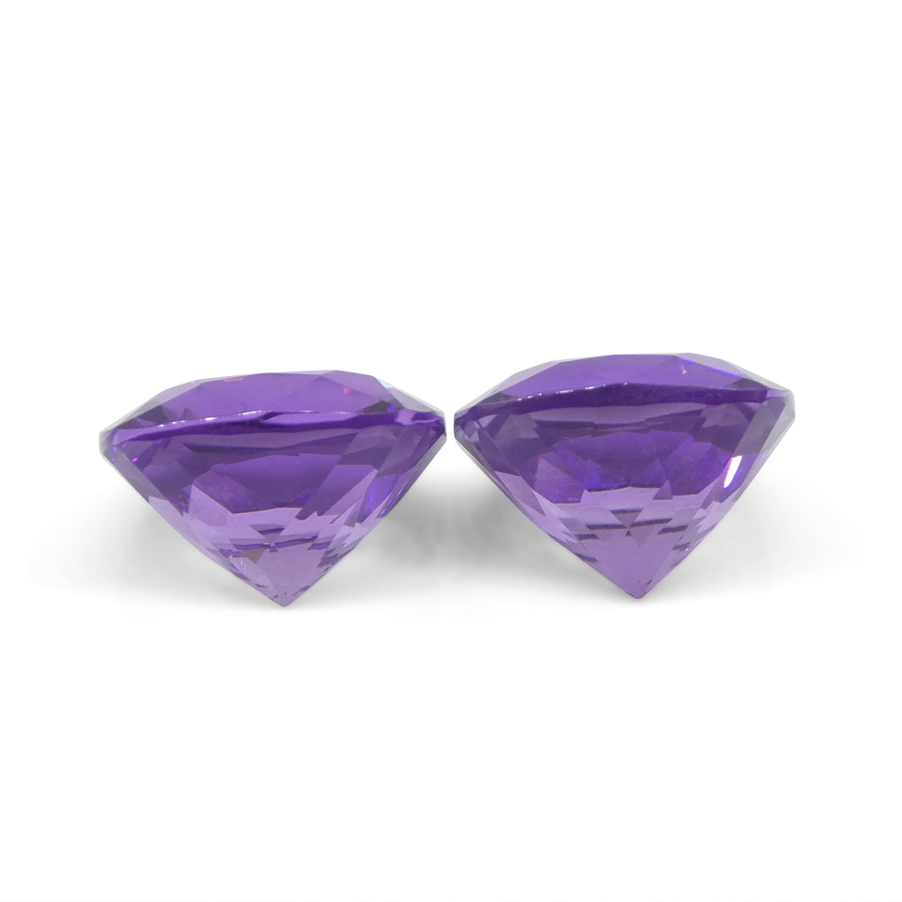 16.46ct Pair Square Cushion Purple Amethyst from Uruguay - Skyjems Wholesale Gemstones