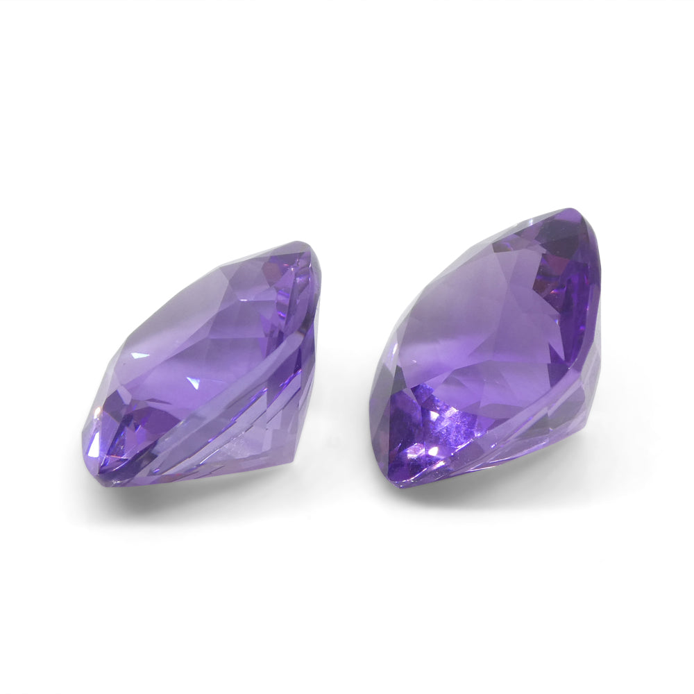 16.46ct Pair Square Cushion Purple Amethyst from Uruguay - Skyjems Wholesale Gemstones