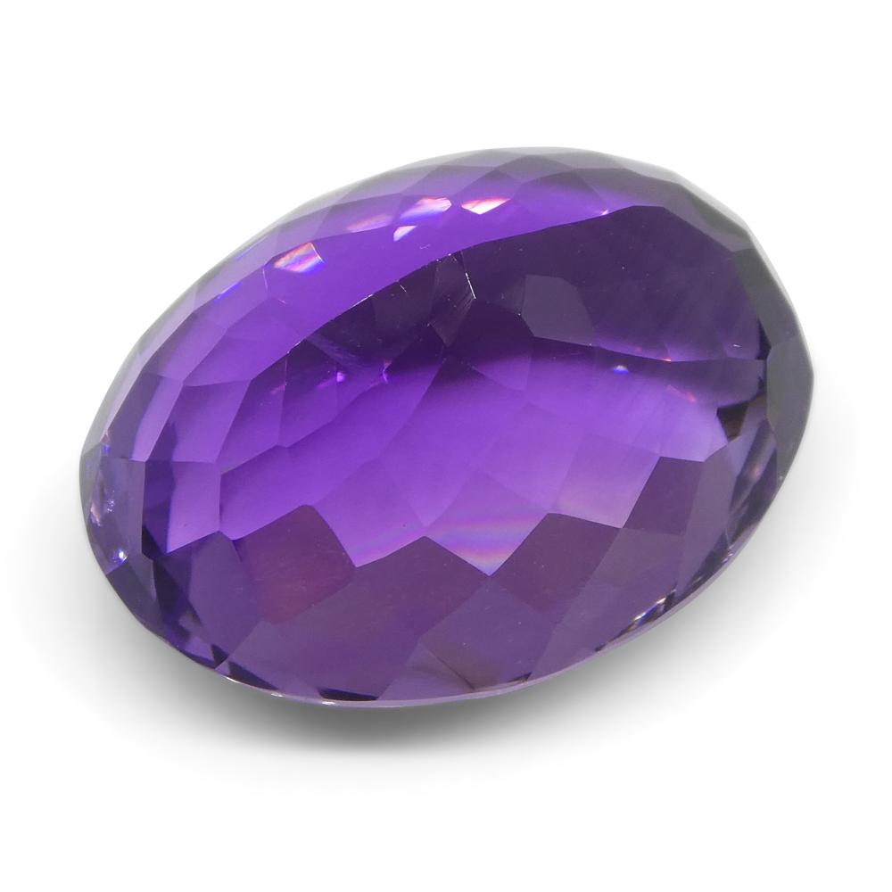Large 18.09 ct purple Brazilian oval amethyst from SkyJems, unheated natural gemstone with Modified Brilliant cut