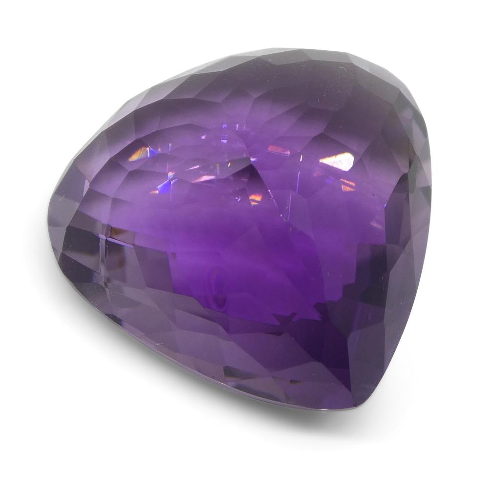 17.44 ct Brazilian Purple Pear Checkerboard Amethyst from SkyJems, premium unheated gemstone with brilliant cut
