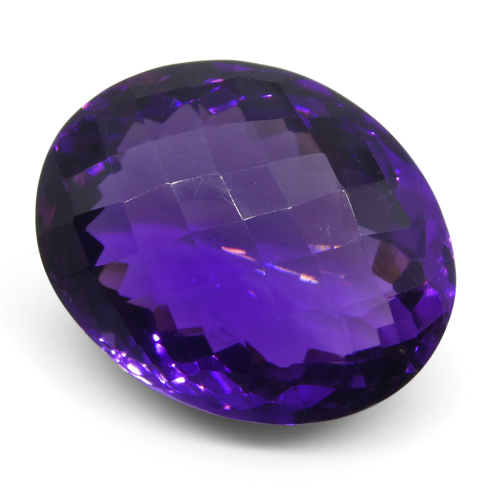 17.6 ct Oval Checkerboard Amethyst - Skyjems Wholesale Gemstones