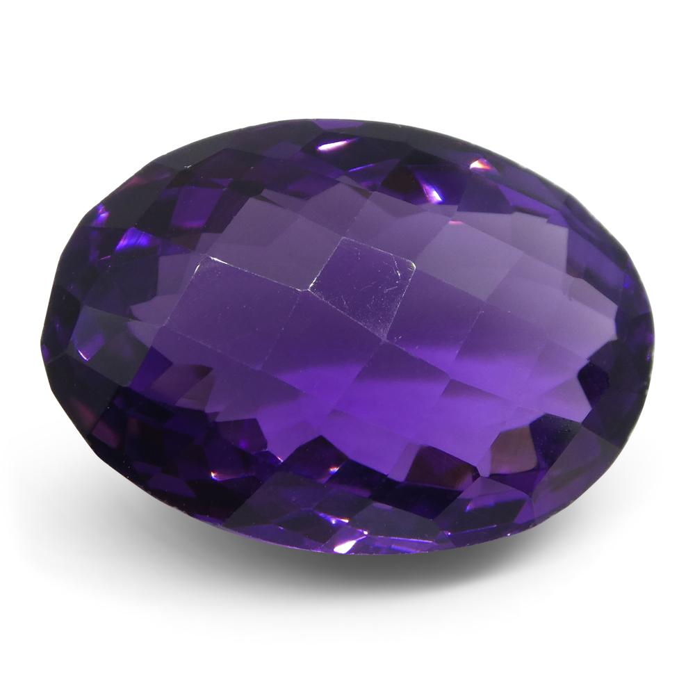 14.66 ct Oval Checkerboard Amethyst - Skyjems Wholesale Gemstones