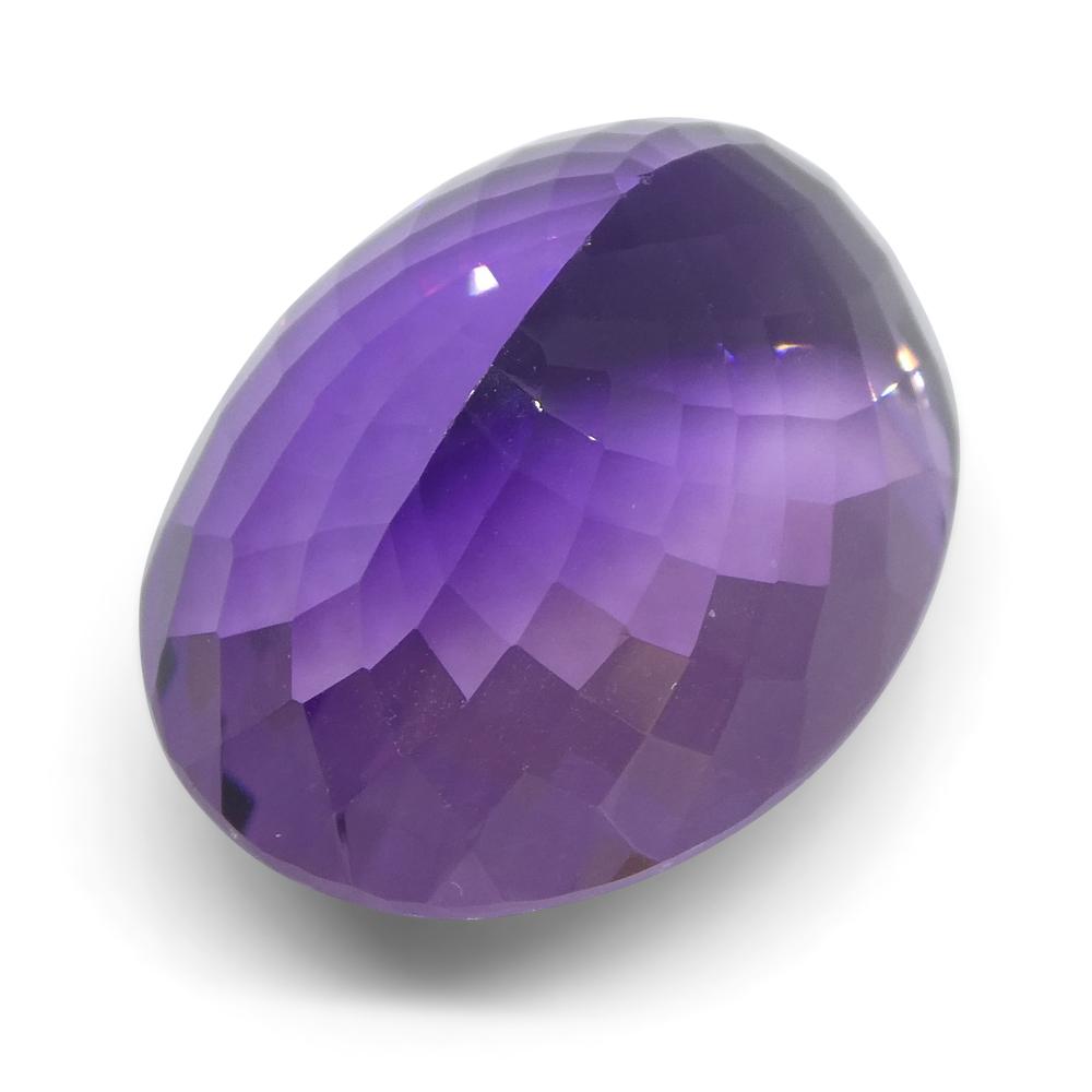 Large 26.08 ct purple Brazilian Amethyst oval gemstone from SkyJems, premium unheated Modified Brilliant cut