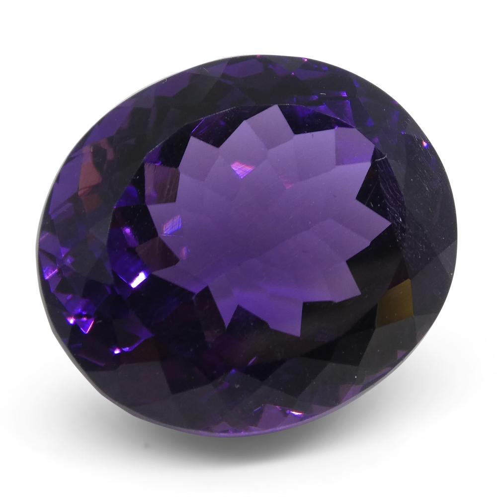 Large 19.05 ct purple Brazilian oval amethyst from SkyJems, unheated Modified Brilliant-cut gemstone with rich color and exce
