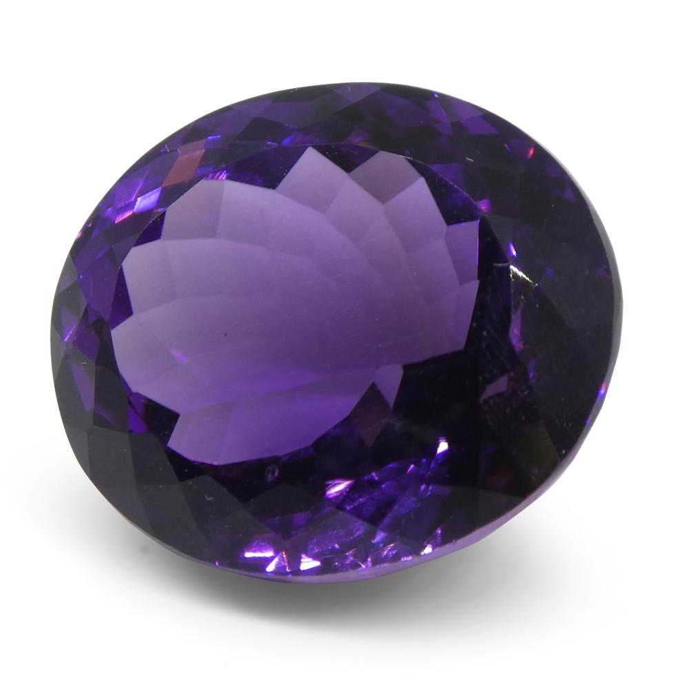 Large 19.05 ct purple Brazilian Amethyst oval gemstone from SkyJems, premium unheated quartz with brilliant cut
