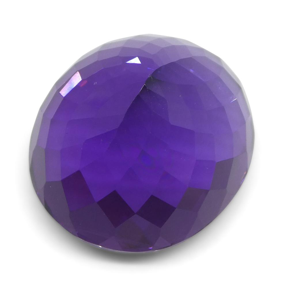 Large 19.05 ct purple Brazilian oval amethyst from SkyJems, premium unheated gemstone with modified brilliant cut