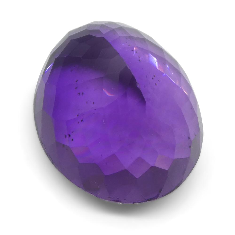 Large 17.98 ct purple Brazilian oval amethyst from SkyJems, premium unheated gemstone with modified brilliant cut