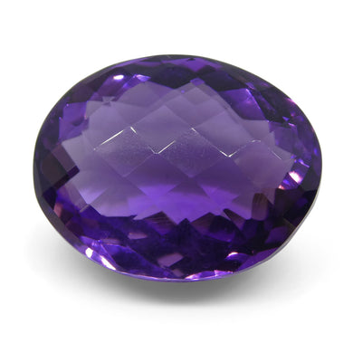 16.16 ct Oval Checkerboard Amethyst - Skyjems Wholesale Gemstones