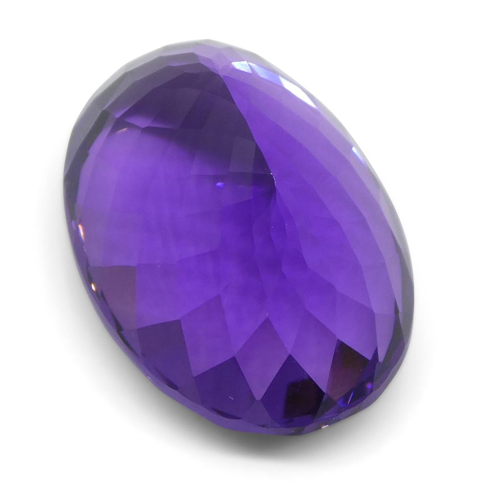 Large 21.69 ct purple Brazilian Amethyst oval gemstone from SkyJems, unheated natural quartz with Modified Brilliant cut