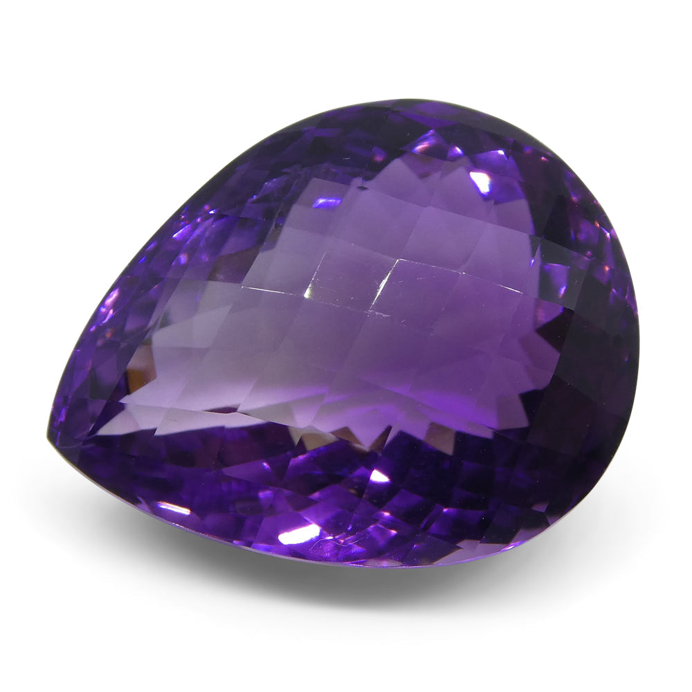 30.9 ct Pear Checkerboard Amethyst - Skyjems Wholesale Gemstones