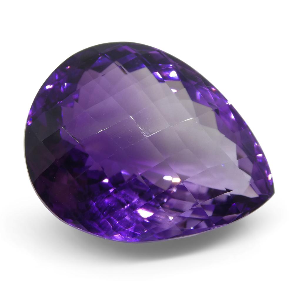 30.9 ct Pear Checkerboard Amethyst - Skyjems Wholesale Gemstones