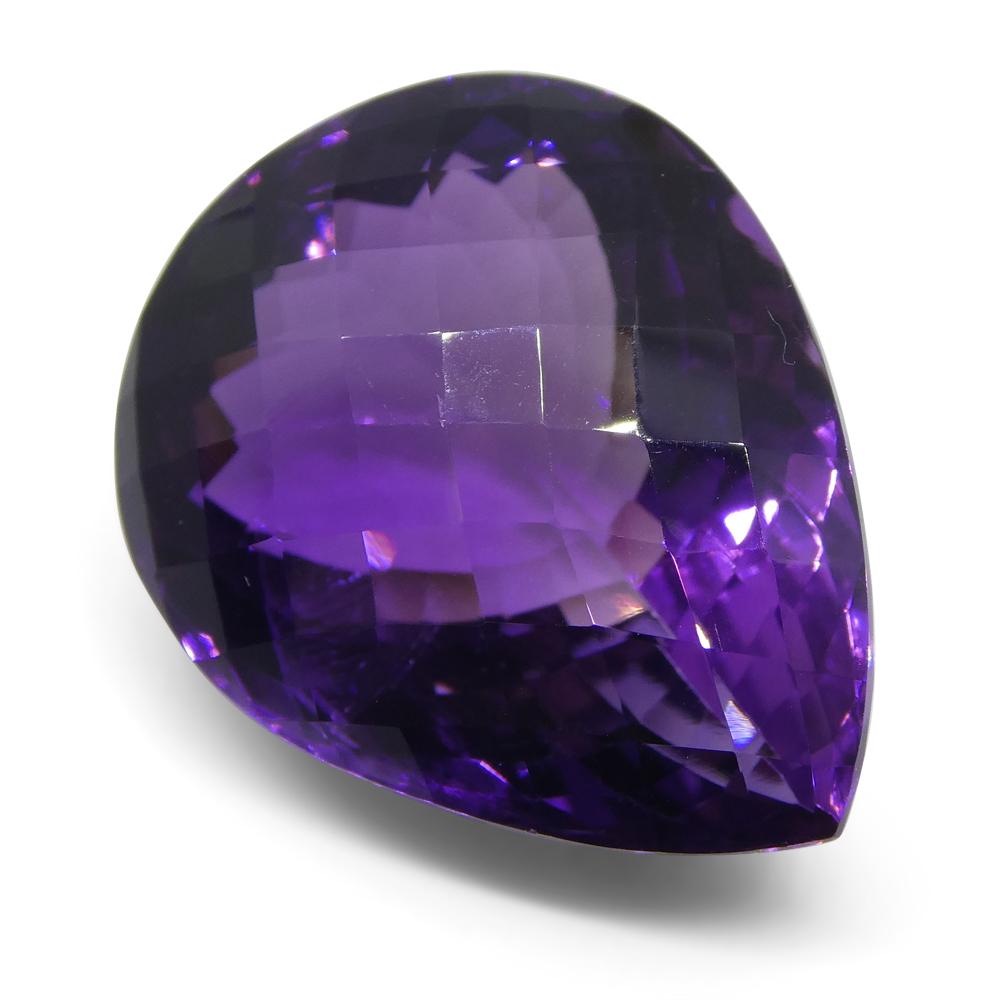 30.9 ct Pear Checkerboard Amethyst - Skyjems Wholesale Gemstones