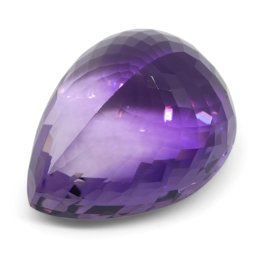 30.9 ct Pear Checkerboard Amethyst - Skyjems Wholesale Gemstones