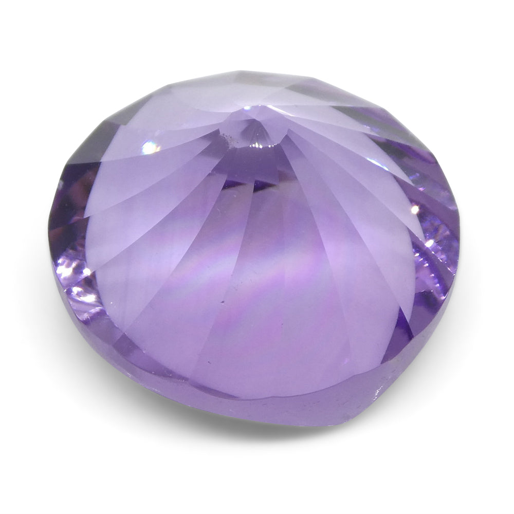 SkyJems 13.75ct Round Purple Amethyst Fantasy Cut from Brazil, premium unheated gemstone for collectors and jewelry design