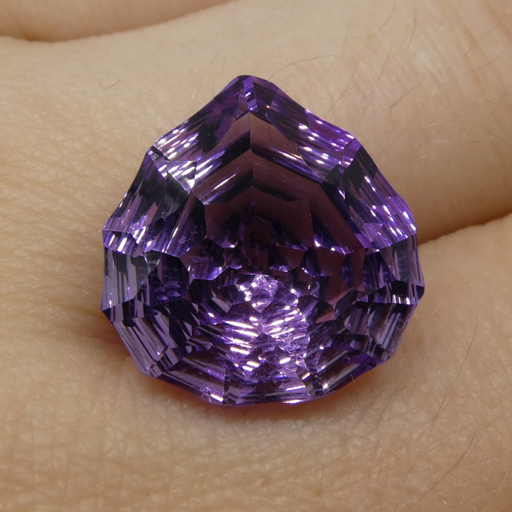 12.09ct Brazilian Purple Pear Amethyst Fantasy Cut, rare gem from SkyJems' premium Canadian gemstone collection