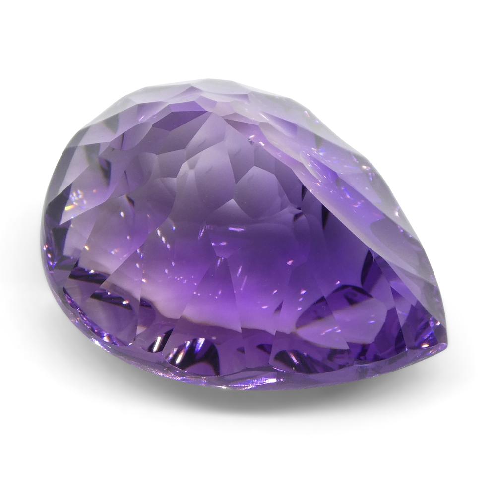 46.30ct Brazilian Purple Pear Amethyst Fantasy Cut, rare gem from SkyJems Canadian gemstone collection